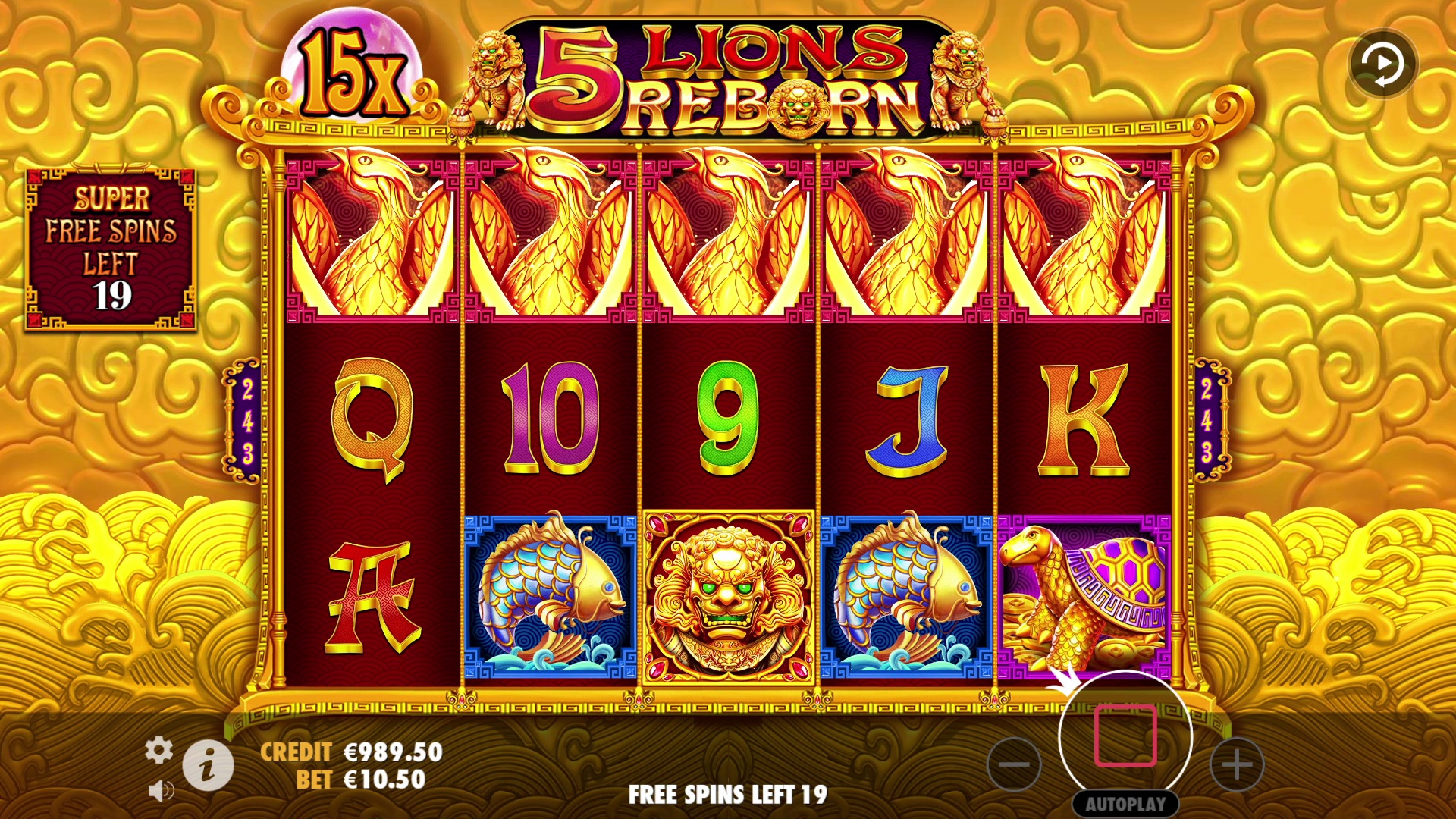 5 Lions Reborn - screenshot with slot description 5